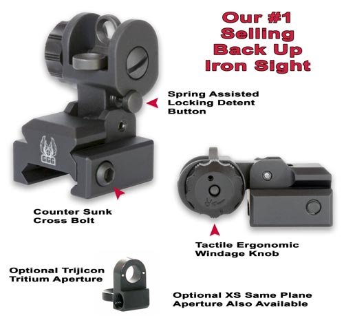 GG&G 1005 A2 Flip Up Rear Sight w/Locking Detent