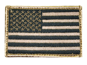 BlackHawk American Flag Patch Tan/Black 2"X3"