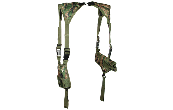 UTG PVC-H170E Deluxe Horizontal Shoulder Holster - Woodland Digi