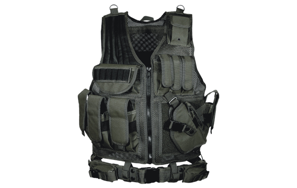 UTG Deluxe Tactical Vest w/ Holster, Pouch and Belt - Black