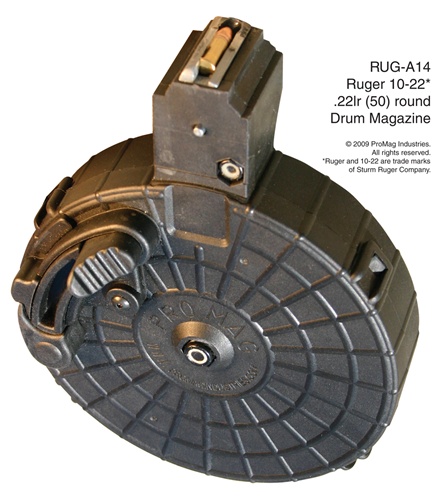 ProMag RUG-A14 50 Round .22LR Drum For Ruger 10/22
