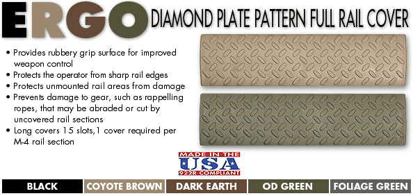 ERGO Diamond Plate Pattern Full Rail Cover, Long - 15 Slot
