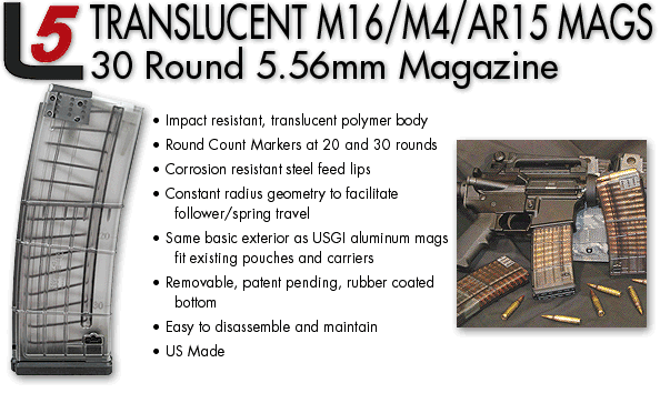 Lancer Translucent 5.56mm Mag for M4/M16/AR15
