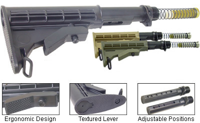 UTG 6 Position Deluxe Collapsible AR-15/M4 Carbine Stock UTG 6 Position Deluxe Collapsible AR-15/M4 Carbine Stock