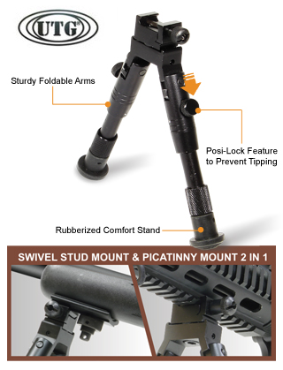 UTG TL-BP28S SWAT/Combat Profile Adjustable Height Bipod