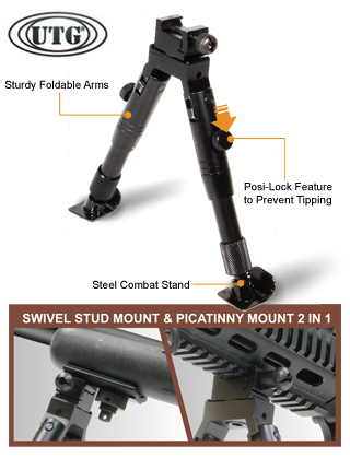 UTG TL-BP28ST SWAT/Combat Profile Adjustable Height Bipod